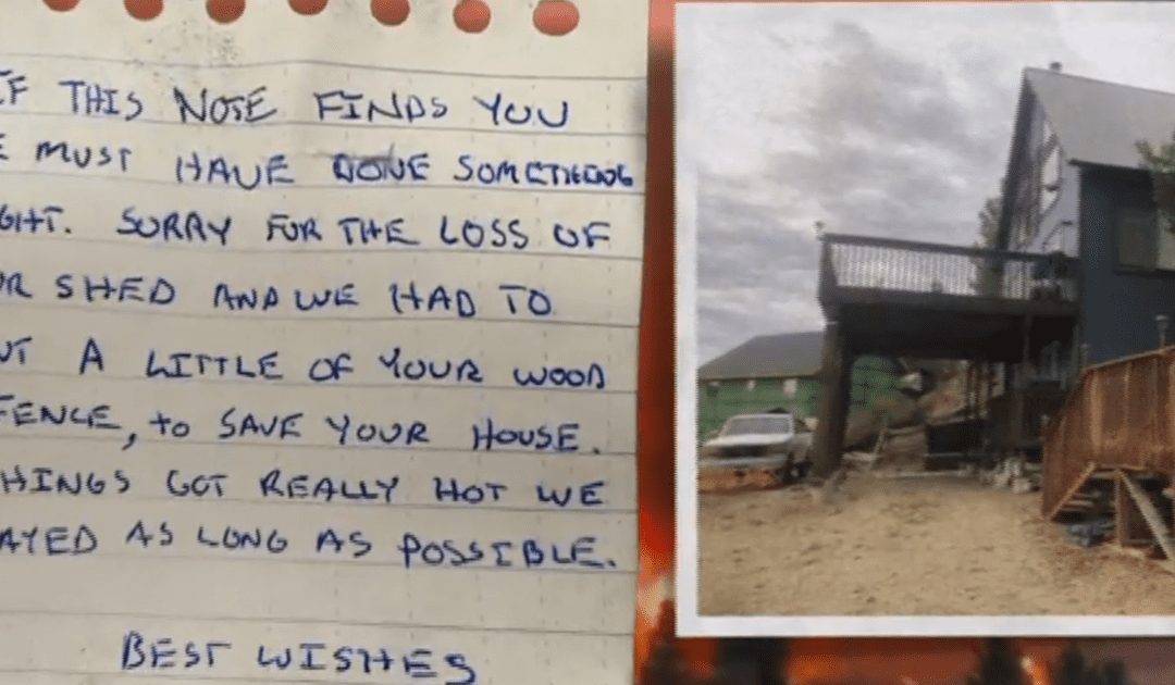 Colorado man finds cabin still standing and note from firefighters after wildfire burned dangerously close – CBS News