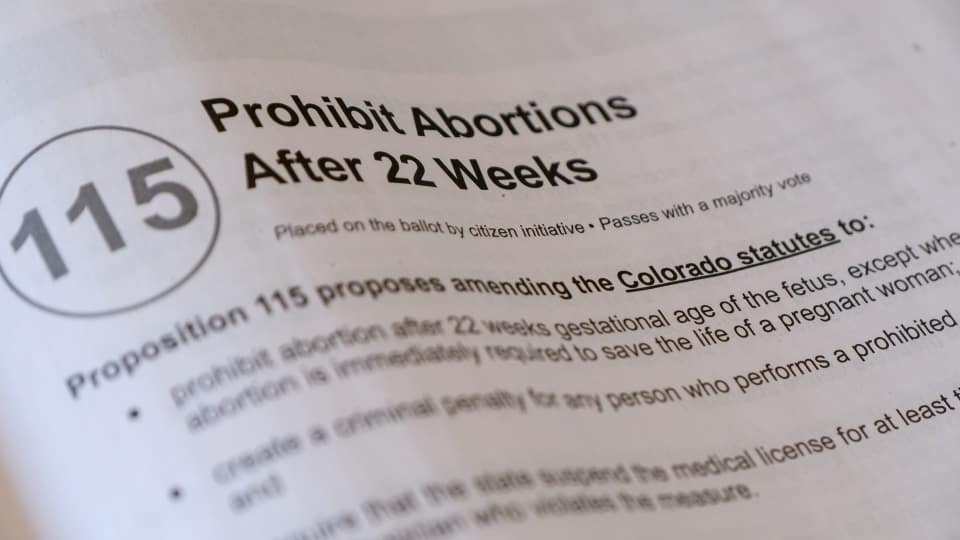 Colorado measure to ban abortion after 22 weeks fails