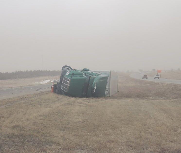 Wild winds topple semi-truck on highway in Colorado | OutThere Colorado