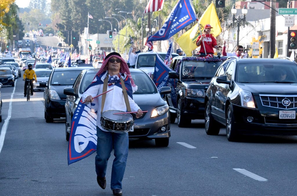 Trump caravan travels usual Rose Parade on Colorado Boulevard – Press Enterprise