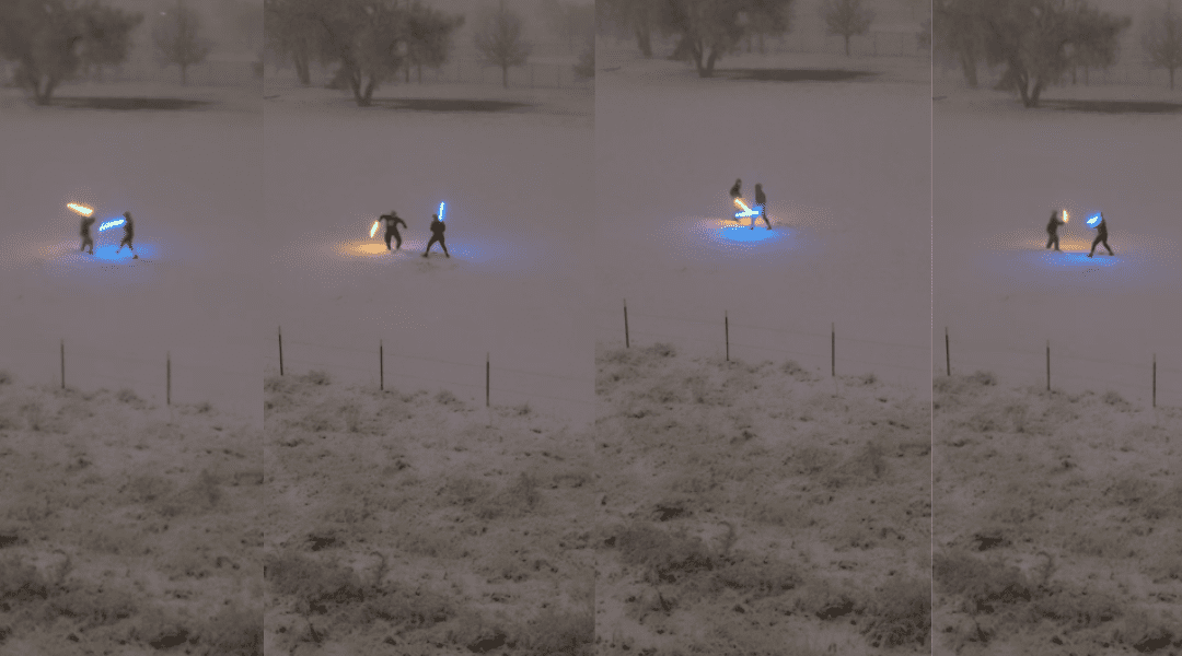Colorado Woman Films Two Random Guys Fighting In The Snow With Lightsabers—And It’s Epic