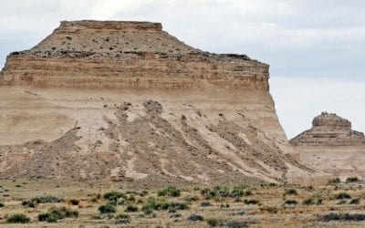 These twin buttes surprise on the prairie of northeastern Colorado