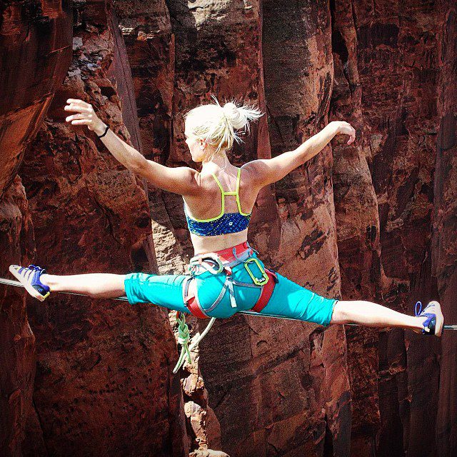 Heather Larsen Slaclining Colorado USA